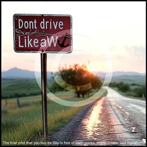 DONT DRIVE LIKE A WANKER SIGN 99p DOWNLOAD