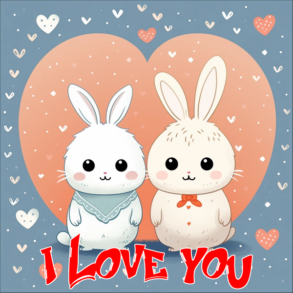 The Rabbits Saying, "I Love You," Greeting Card Collection