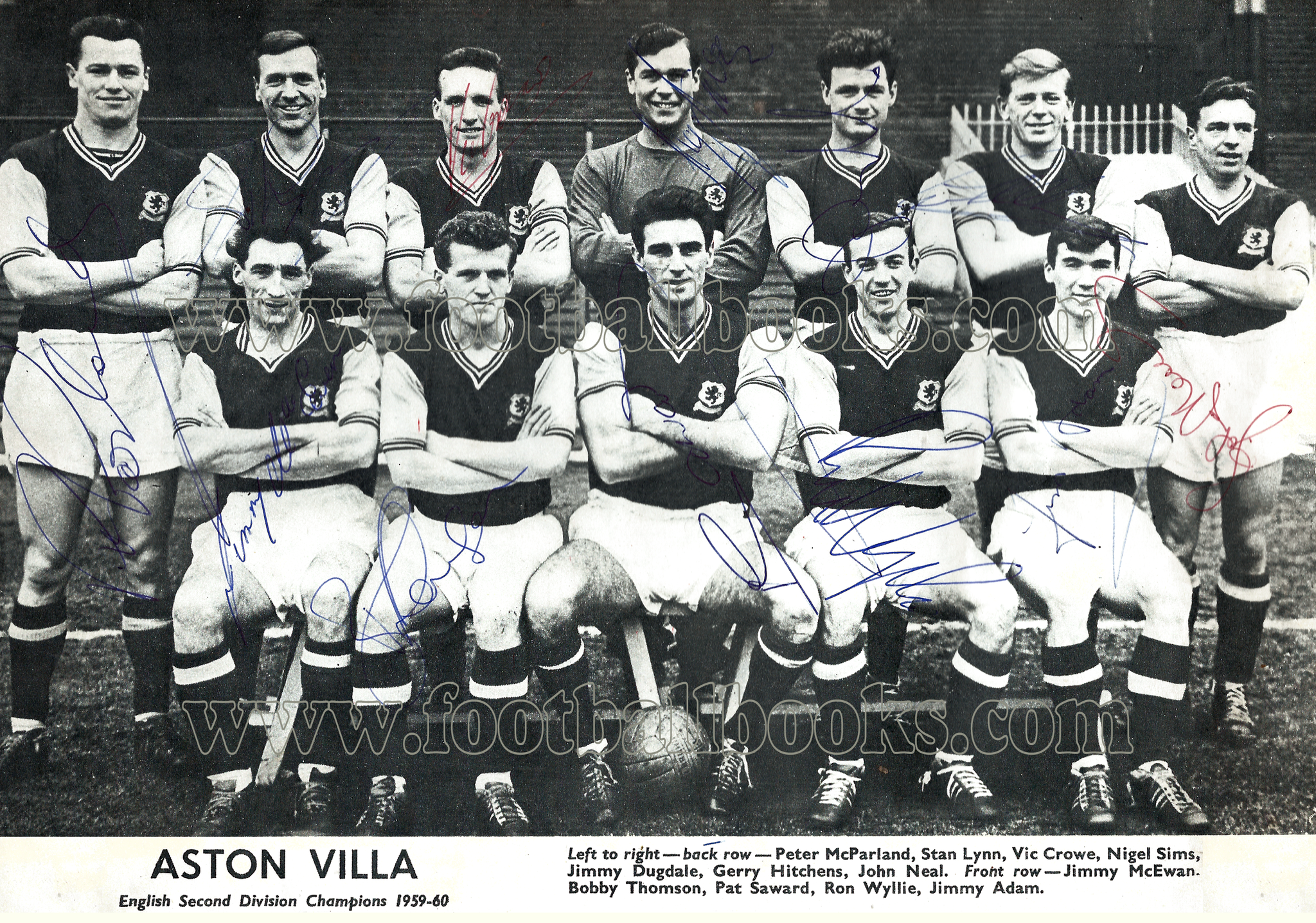 Aston Villa FC English Second Division Champions I959-60