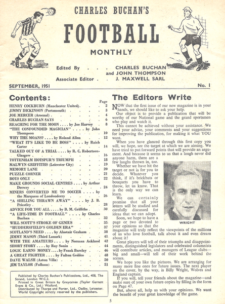 Charles Buchan’s Football Monthly September 1951