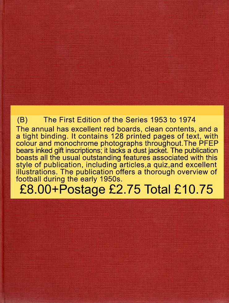 Charles Buchan's Soccer Gift Book 1953 – 54 Copy B