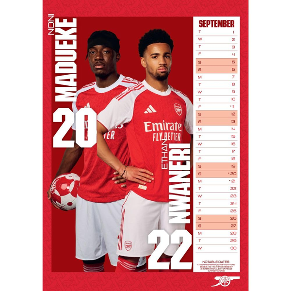 Arsenal FC Official A3 Calendar 2026
