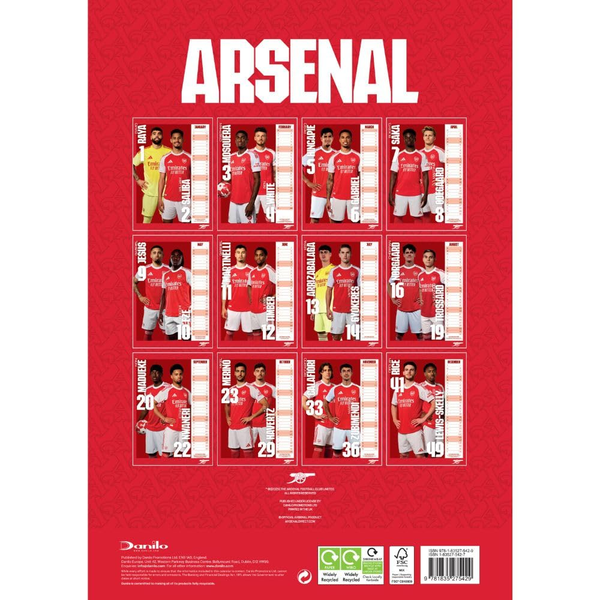 Arsenal FC Official A3 Calendar 2026