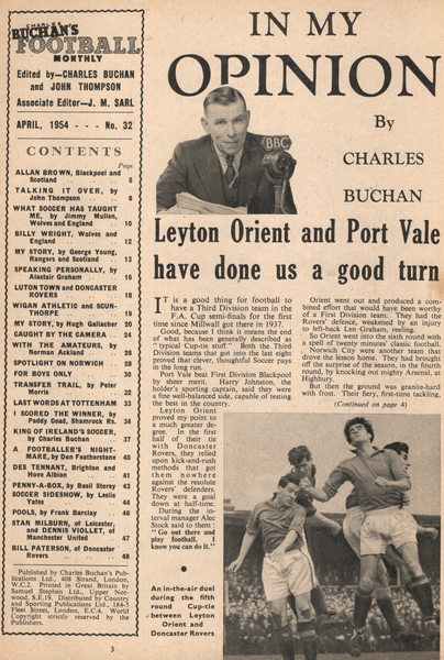 Charles Buchan’s Football Monthly April 1954