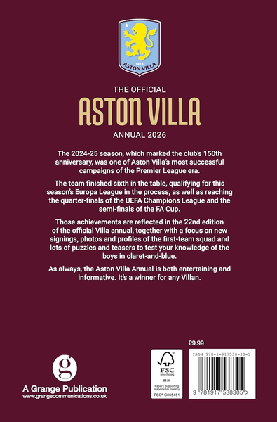 Aston Villa Official Annual 2026