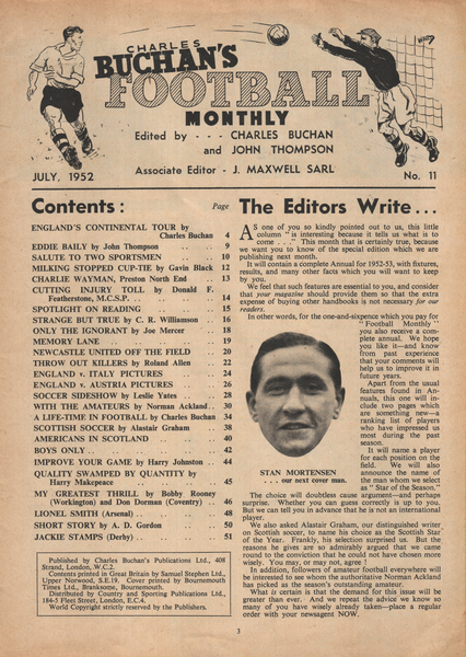 Charles Buchan’s Football Monthly July 1952