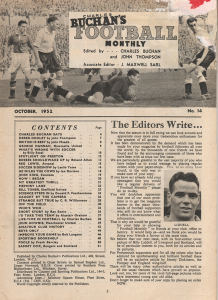 Charles Buchan’s Football Monthly October 1952