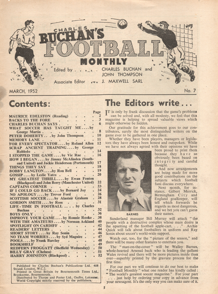 Charles Buchan’s Football Monthly March 1952