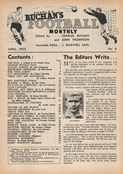 Charles Buchan’s Football Monthly April 1952