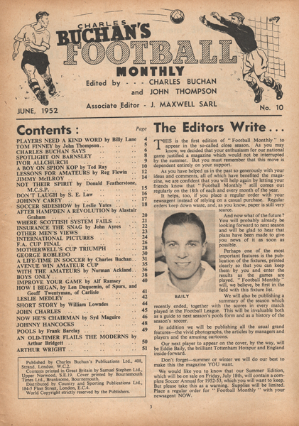 Charles Buchan’s Football Monthly June 1952