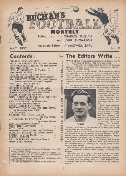 Charles Buchan’s Football Monthly May 1952