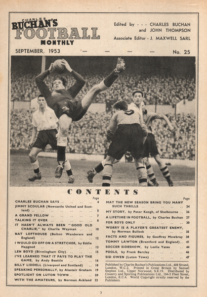 Charles Buchan’s Football Monthly September 1953