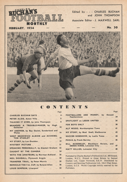 Charles Buchan’s Football Monthly February 1954