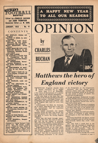 Charles Buchan’s Football Monthly January 1955