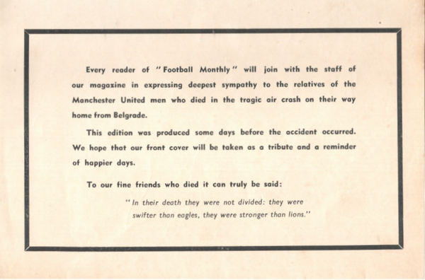 Charles Buchan Football Monthly Magazine Duncan Edwards Issue 1958