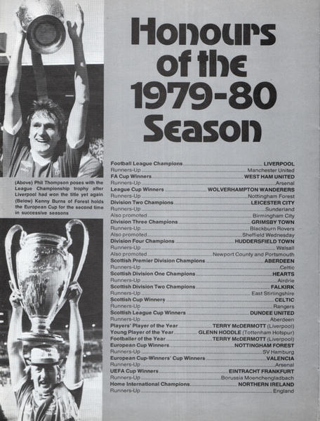 Football Champions Annual for the 1979-80 Season