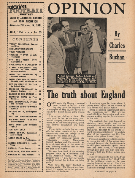 Charles Buchan’s Football Monthly July 1954