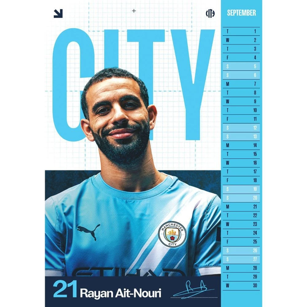 Manchester City FC OFFICIAL A3 Calendar 2026