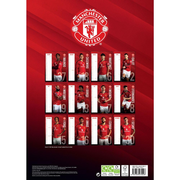 Manchester United FC Official A3 Calendar 2026