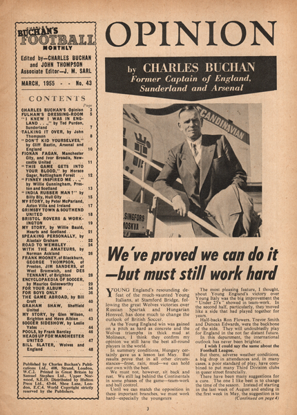 Charles Buchan’s Football Monthly – March 1955  No. 43