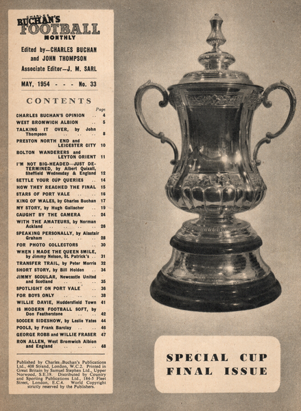 Charles Buchan’s Football Monthly May 1954