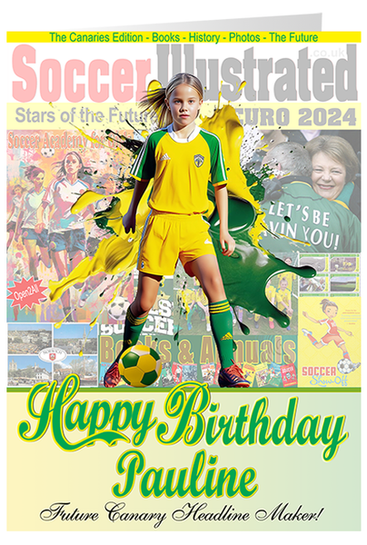 Norwich City F.C. Birthday Card, from Stars of the Future Greeting Card Series an A5 personalised greeting card