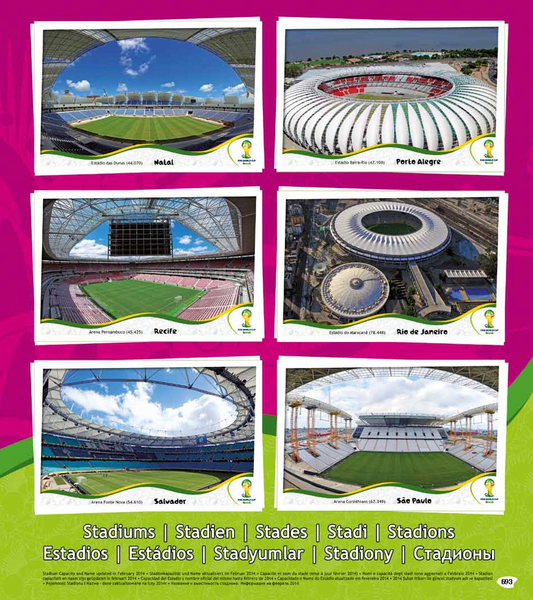 World Cup Panini Football Collections 1970 - 2014