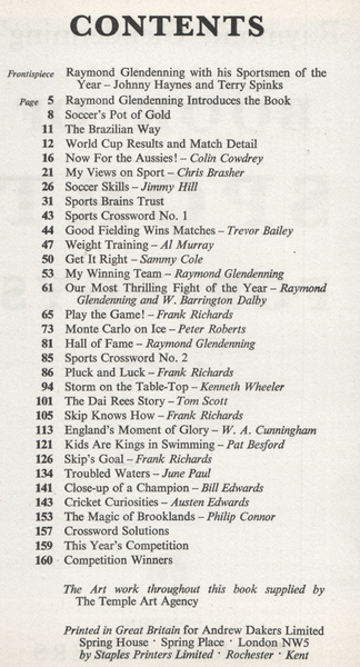 Raymond Glendenning’s Book of Sport for Boys 1959