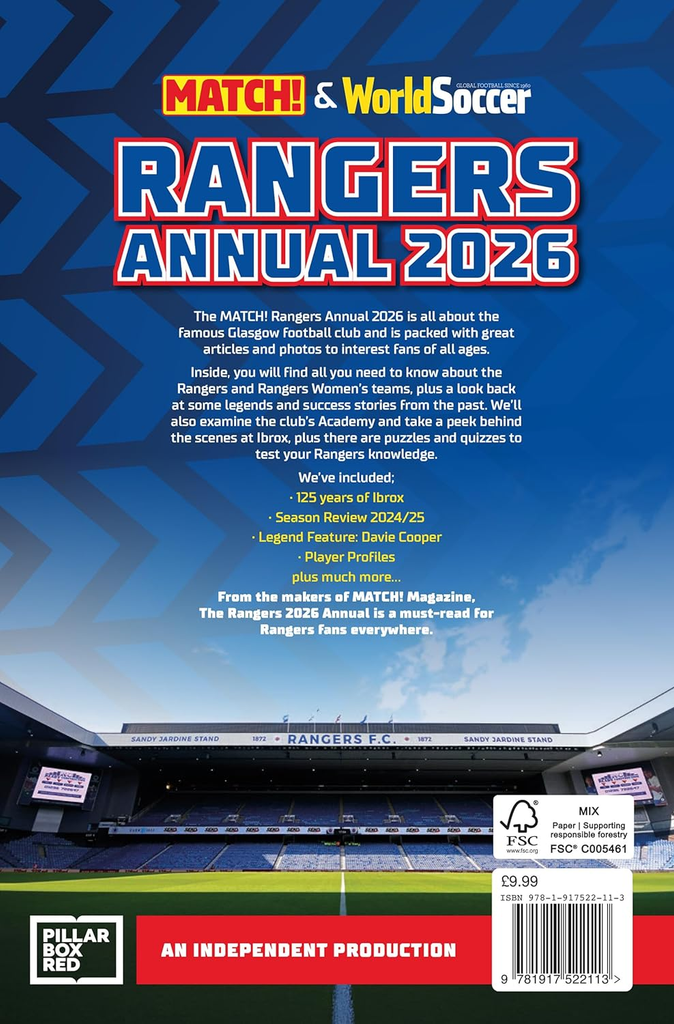 Rangers FC Official Annual 2026 – SOCCER BOOKS