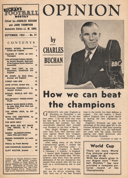 Charles Buchan’s Football Monthly Sept 1954