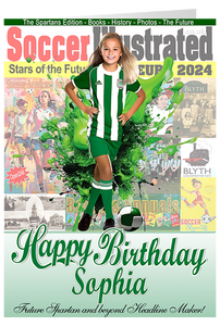 Blyth Spartans Birthday Card, from Stars of the Future Greeting Card Series an A5 personalised greeting card