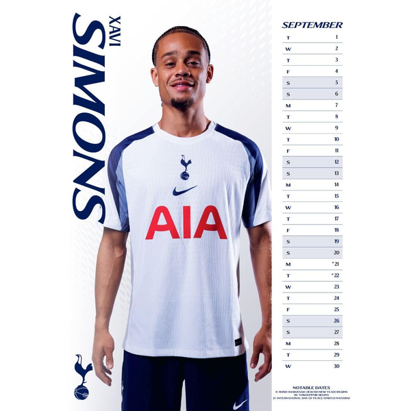 Tottenham Hotspur A3 Calendar 2026