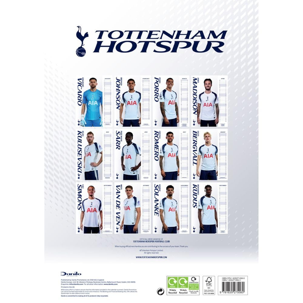 Tottenham Hotspur A3 Calendar 2026