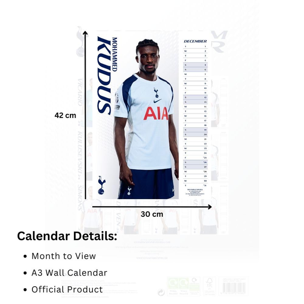 Tottenham Hotspur A3 Calendar 2026