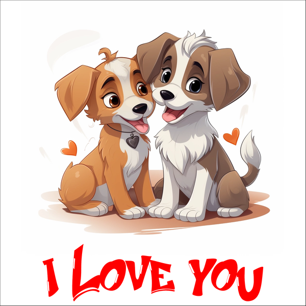 The Dogs Saying, "I Love You," Greeting Card Collection