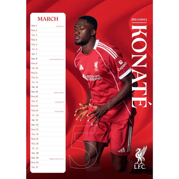 Liverpool FC Official A3 Calendar 2026