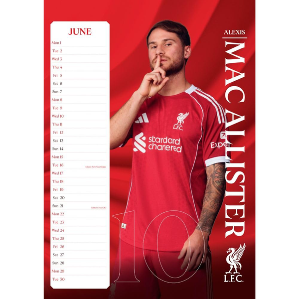 Liverpool FC Official A3 Calendar 2026