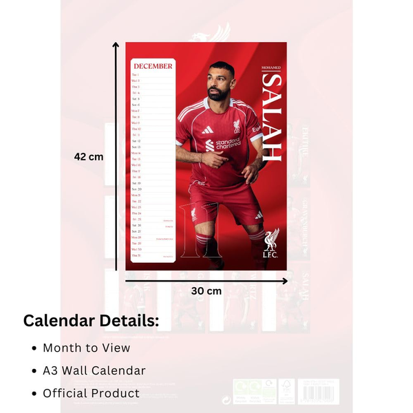 Liverpool FC Official A3 Calendar 2026