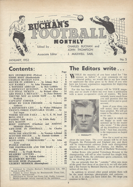 Charles Buchan’s Football Monthly January 1952