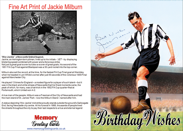 Jackie Milburn 'Wor Jackie' Newcastle United Memory Greeting Card #nufc